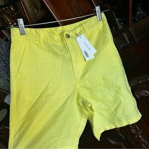 Janie and Jack Boys Linen Yellow Shorts